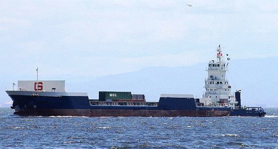 出售日本造320箱集装箱驳船+顶推拖轮