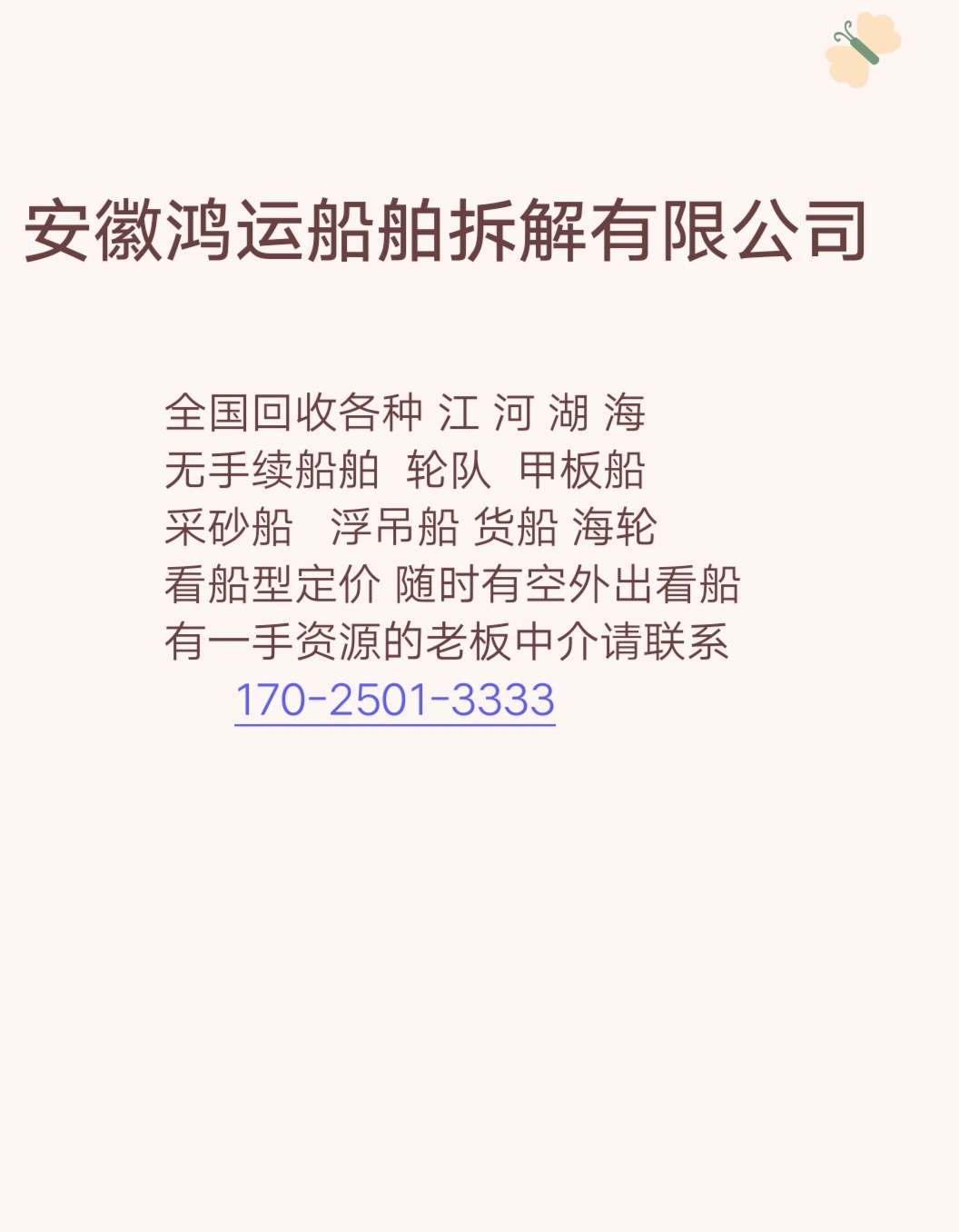 安徽鸿运船舶拆解有限公司