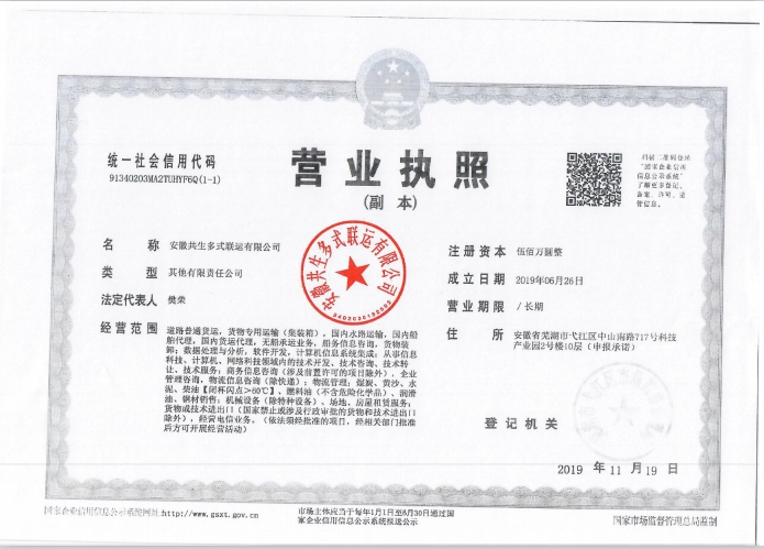 安徽共生多式联运有限公司