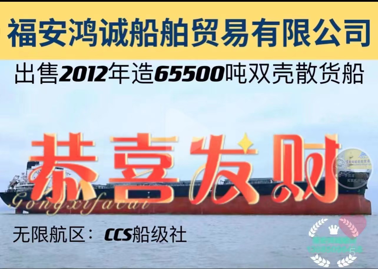 出售65500吨散货船：2012年建造