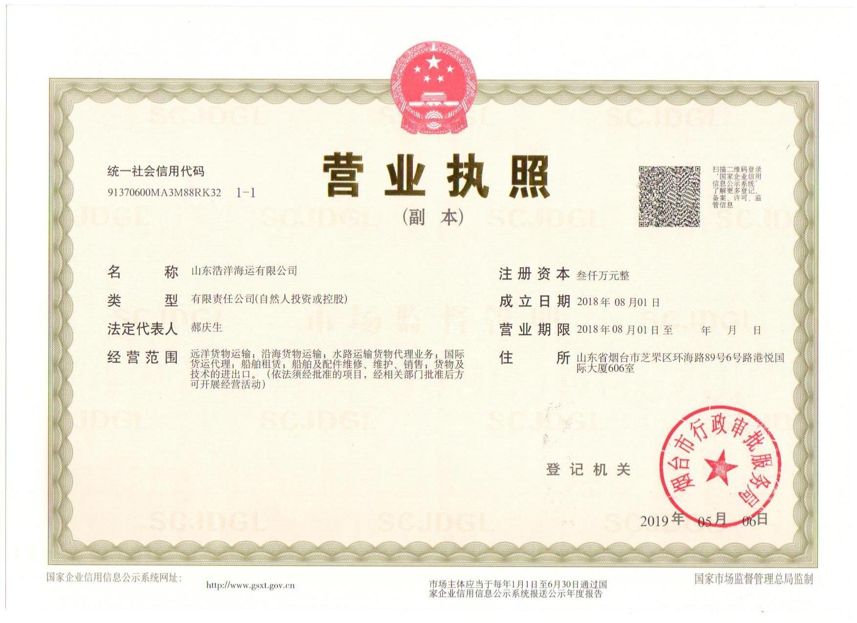 山东浩洋海运有限公司