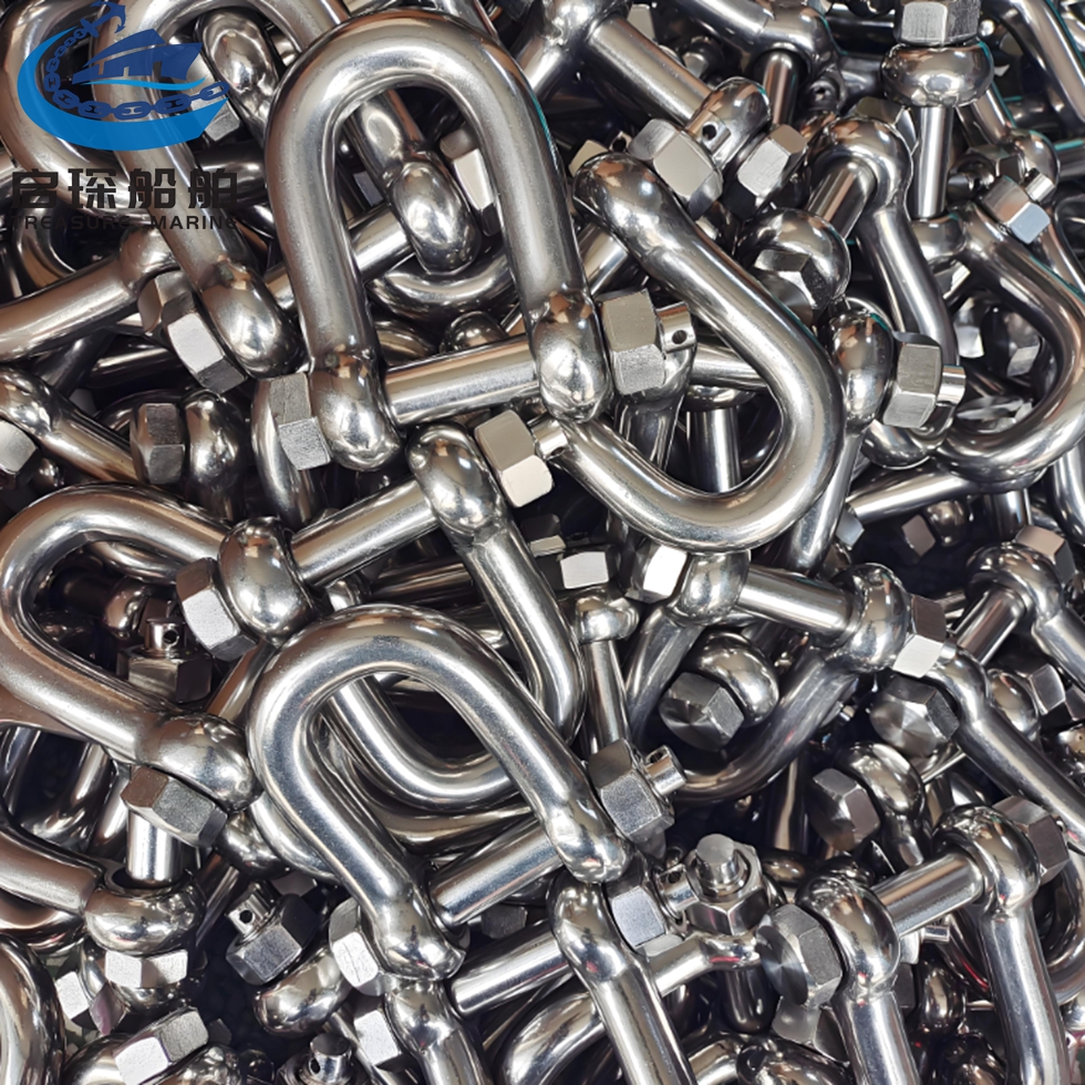 316材质卸扣,不锈钢U型弓形带螺母卸扣 厂家供应