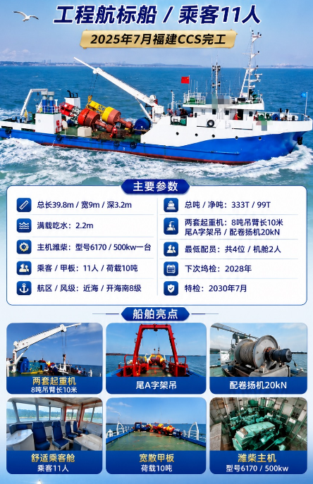 出售工程航标船/乘客11人